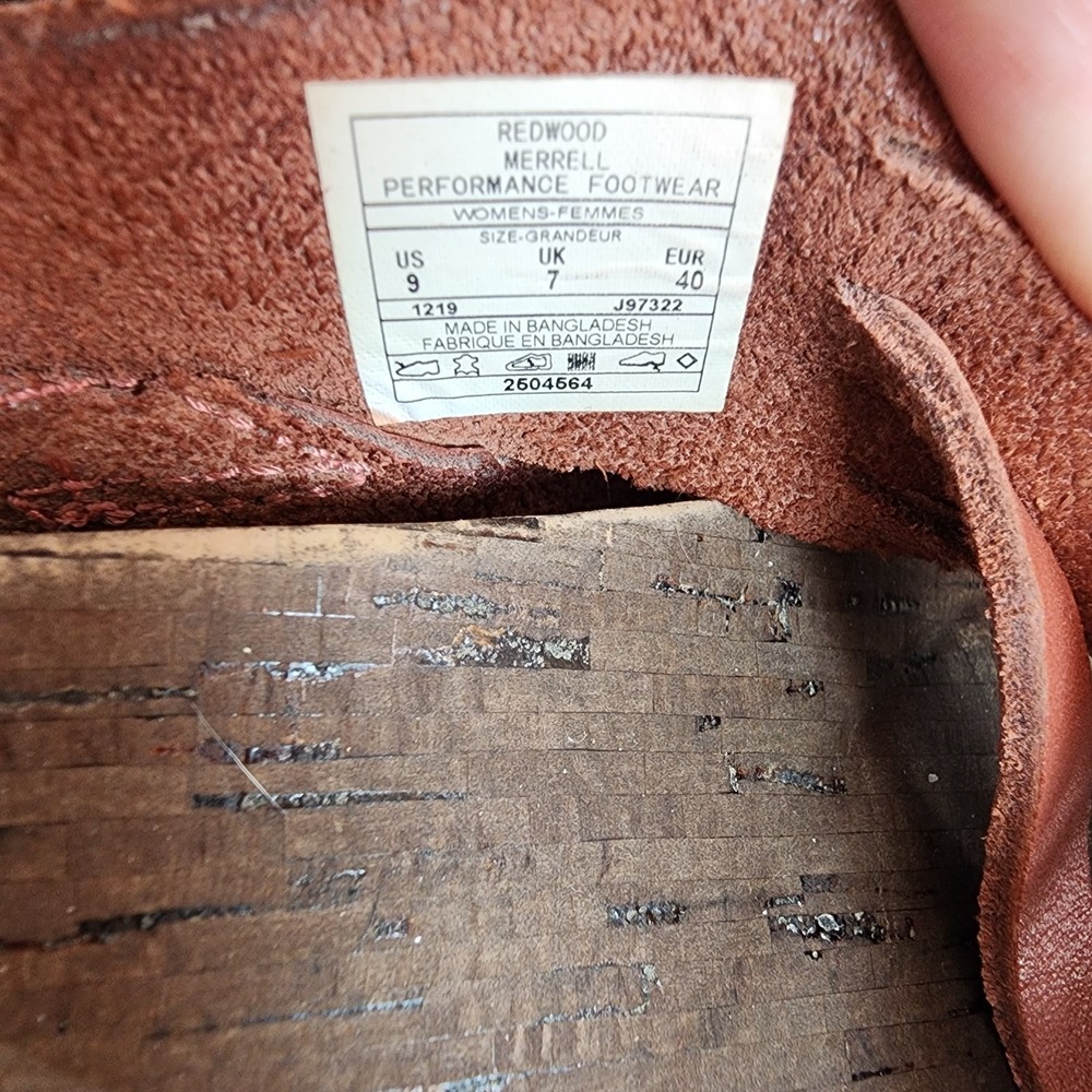 Merrell Redwood J97322 Womens Thong Slippers Size 9 Rust Red Leather Boho Casual - Picture 4 of 8